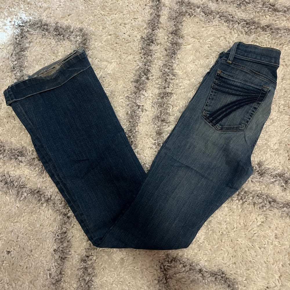 7 For All Mankind Dark Blue Flare Jeans